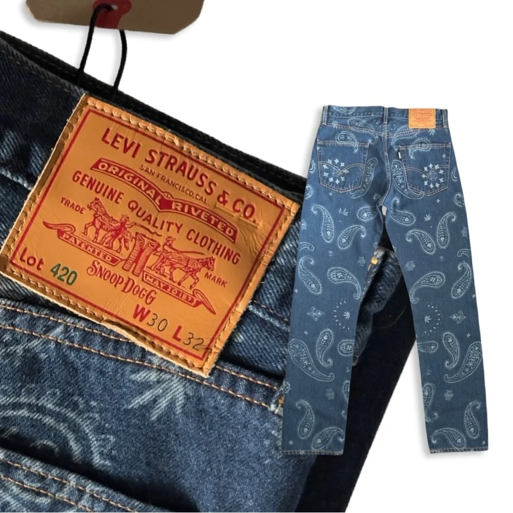 Levi’s X Snoop Dogg Lot 420 Unreleased Premium 501 Paisley Hemp Jean - Picture 4 of 16